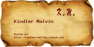 Kindler Malvin névjegykártya
